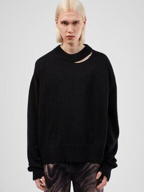 Camperlab Melange Knit Sweater Black Size M 100% Cotton